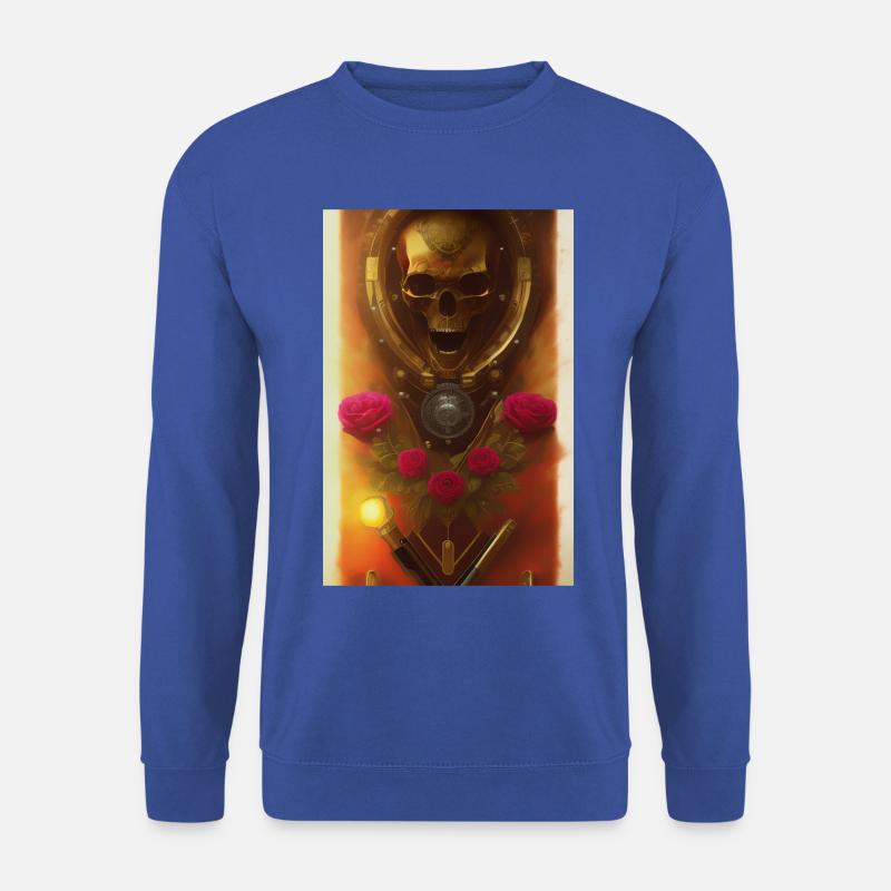 Totenkopf mit Rosen - Unisex Pullover - Royalblau