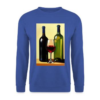 Wein Trinker - Unisex Pullover - Royalblau - Vorne - Alina (178cm) & Michal (187cm)