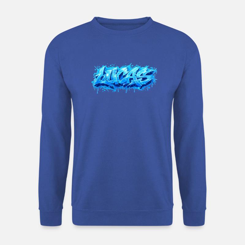 Graffiti LUCAS Name Gift Ideal Printable - Unisex Sweatshirt - royal blue