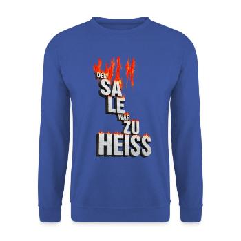 Der Sale war zu heiss - Unisex Pullover - Royalblau - Vorne - Alina (178cm) & Michal (187cm)