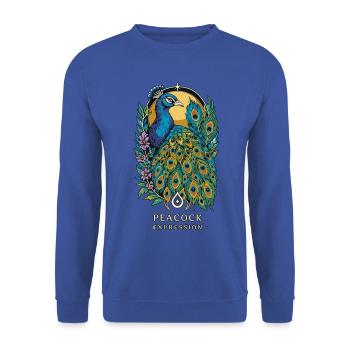 PEACOCK TOTEM Ausdruck - Unisex Pullover - Royalblau - Vorne - Alina (178cm) & Michal (187cm)