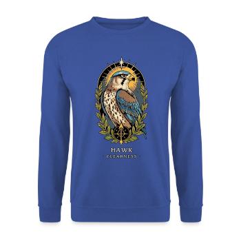 TOTEM FALCON Klarheit - Unisex Pullover - Royalblau - Vorne - Alina (178cm) & Michal (187cm)