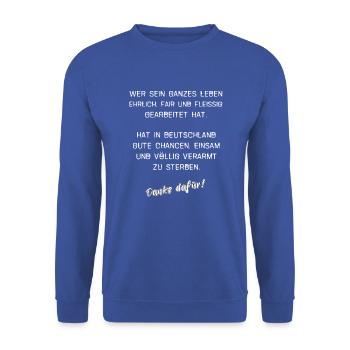 Statement saying policy government demo gift - Unisex Sweatshirt - royal blue - Front - Alina (178cm) & Michal (187cm)