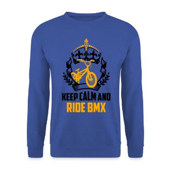 BMX Accessoires de vélo BMX Rider Rampe BMX descente - Sweat-shirt Unisexe - bleu royal - Devant - Alina (178cm) & Michal (187cm)