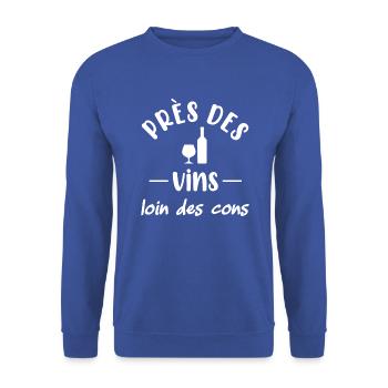 Près des vins loin des cons t-shirt viticulteur - Sweat-shirt Unisexe - bleu royal - Devant - Alina (178cm) & Michal (187cm)