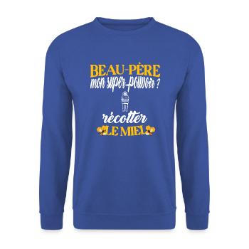 Beau-père t-shirt apiculteur abeille miel métier - Sweat-shirt Unisexe - bleu royal - Devant - Alina (178cm) & Michal (187cm)