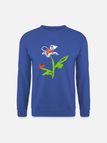 Blume und Schmetterling - Unisex Pullover - Royalblau