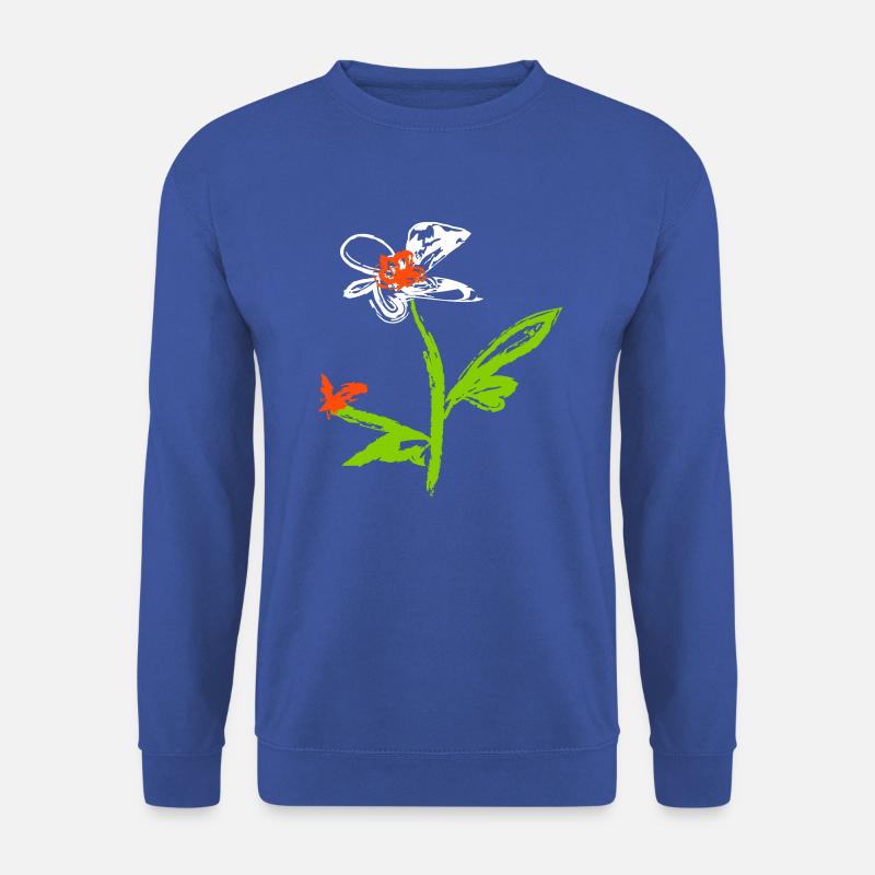Blume und Schmetterling - Unisex Pullover - Royalblau