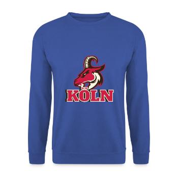 Köln - Unisex Pullover - Royalblau - Vorne - Alina (178cm) & Michal (187cm)