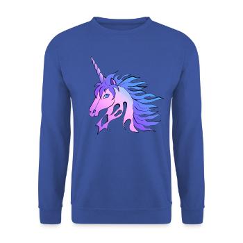 Unicorn unbelievably beautiful coloring - Unisex Sweatshirt - royal blue - Front - Alina (178cm) & Michal (187cm)