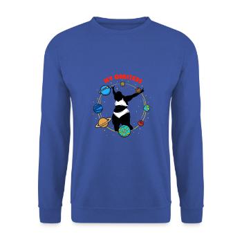 Overweight Body Positivity Fat Woman Orbiter - Unisex Sweatshirt - royal blue - Front - Alina (178cm) & Michal (187cm)