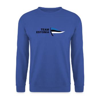 Team Estonia - Unisex Pullover - Royalblau - Vorne - Alina (178cm) & Michal (187cm)
