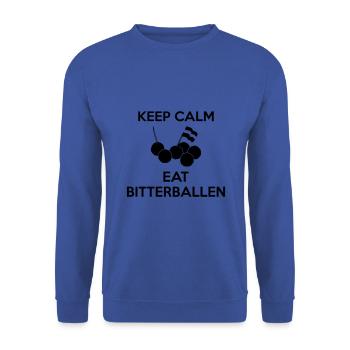 AVM KEEP CALM Eat Bitterballen Multi Color Vector - Unisex Sweatshirt - royal blue - Front - Alina (178cm) & Michal (187cm)