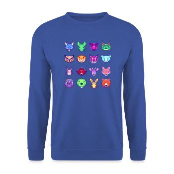 Waldfreunde Popart - Unisex Pullover - Royalblau - Vorne - Alina (178cm) & Michal (187cm)
