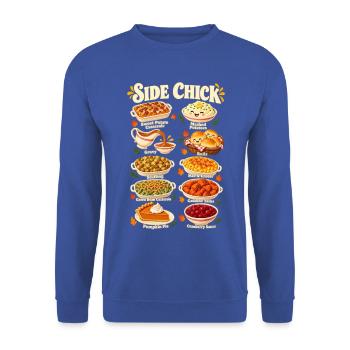 Comic-Thanksgiving-Seiten Spaß-Neben-Chick - Unisex Pullover - Royalblau - Vorne - Alina (178cm) & Michal (187cm)