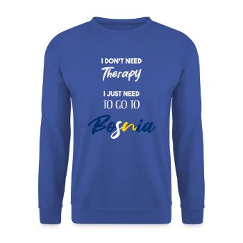 Bosnien lustige Geschenkidee bosnisch Therapie - Unisex Pullover - Royalblau - Vorne - Alina (178cm) & Michal (187cm)
