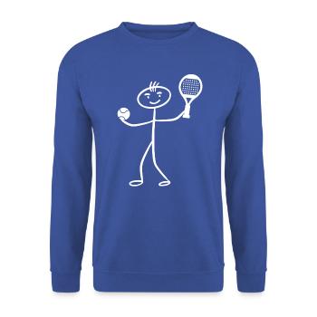 Funny Padel Player Stick Figure Padel Tennis - Unisex Sweatshirt - royal blue - Front - Alina (178cm) & Michal (187cm)