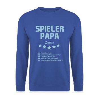 Spieler Papa deluxe - Unisex Pullover - Royalblau - Vorne - Alina (178cm) & Michal (187cm)
