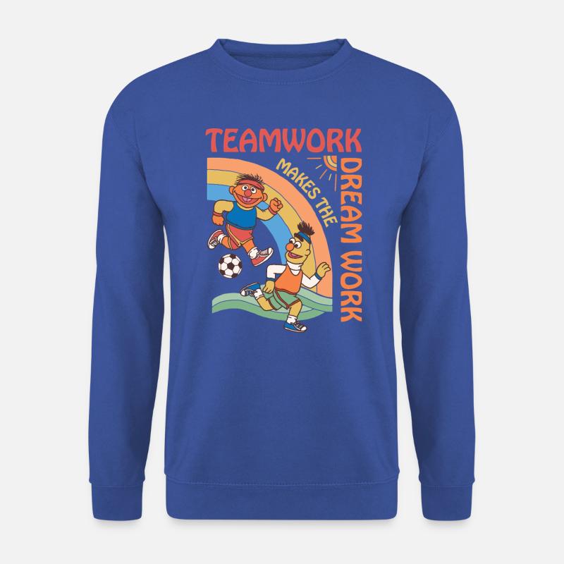 Sesamstraße Design Teamwork Mit Ernie Und Bert - Unisex Pullover - Royalblau