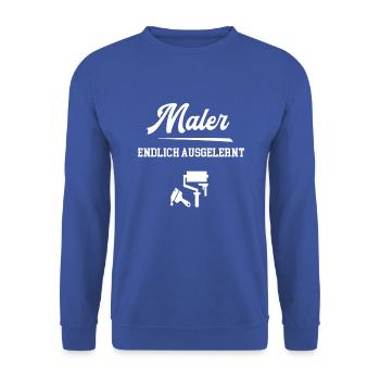 Maler Ausbildung Bestanden Prüfung Lehre Lackierer - Unisex Pullover - Royalblau - Vorne - Alina (178cm) & Michal (187cm)