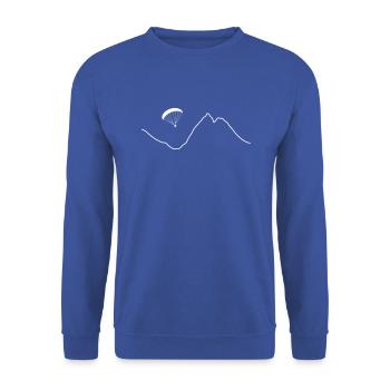 Paraglider durchquert Schlucht - Unisex Pullover - Royalblau - Vorne - Alina (178cm) & Michal (187cm)
