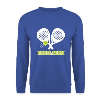 Padel Team Paddle Tennis Padelspieler Paddleball - Unisex Pullover - Royalblau - Vorne - Alina (178cm) & Michal (187cm)