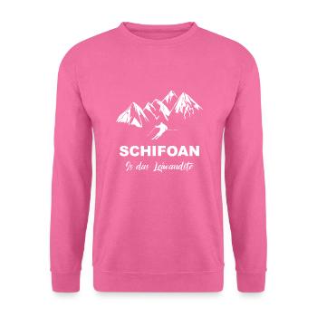 skifahren schifoan is das Leiwandste - Unisex Pullover - Pink - Vorne