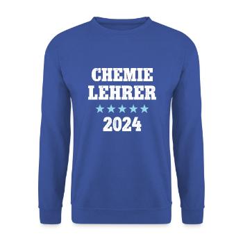 Chemie Lehrer Studium Chemielehrer 2024 Lehramt - Unisex Pullover - Royalblau - Vorne - Alina (178cm) & Michal (187cm)