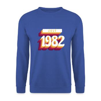 Juli 1982 - 40. Geburtstag Geschenk. Awesome. - Unisex Pullover - Royalblau - Vorne - Alina (178cm) & Michal (187cm)