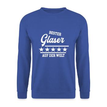 Bester Glaser Weltbester Glasbauer Glaserei - Unisex Pullover - Royalblau - Vorne - Alina (178cm) & Michal (187cm)
