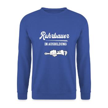 Rohrbauer Ausbildung Rohbau Straßenbau Maurer Bau - Unisex Pullover - Royalblau - Vorne - Alina (178cm) & Michal (187cm)