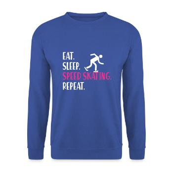 Eisschnelllauf Ice Speed Skating Eisschnellläufer - Unisex Pullover - Royalblau - Vorne - Alina (178cm) & Michal (187cm)