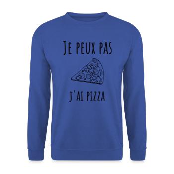 Je peux pas j'ai pizza. - Sweat-shirt Unisexe - bleu royal - Devant - Alina (178cm) & Michal (187cm)