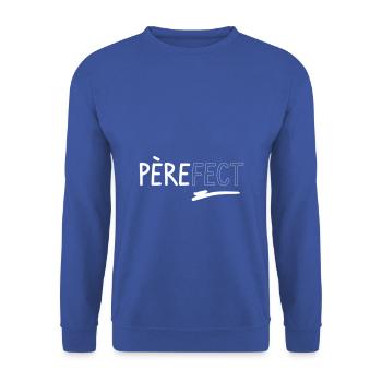 Père-FECT Papa Parfait, cadeau pour Fete des pères - Sweat-shirt Unisexe - bleu royal - Devant - Alina (178cm) & Michal (187cm)