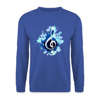 Musik Notenschlüssel - Unisex Pullover - Royalblau - Vorne - Alina (178cm) & Michal (187cm)
