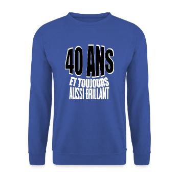 40 ans maillot anniversaire cadeau homme humour - Sweat-shirt Unisexe - bleu royal - Devant - Alina (178cm) & Michal (187cm)