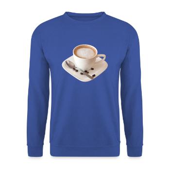 cappuccino coffee kaffee cup tasse mokka pot pott1 - Unisex Pullover - Royalblau - Vorne - Alina (178cm) & Michal (187cm)