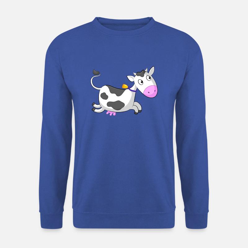 Galoppierende Comic Kuh - Unisex Pullover - Royalblau