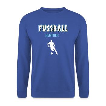 Fussball Fussballer Spieler Rente Rentner Abschied - Unisex Pullover - Royalblau - Vorne - Alina (178cm) & Michal (187cm)