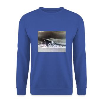 DDDesign - "Art of War" - N ° de collection 012 - Sweat-shirt Unisexe - bleu royal - Devant - Alina (178cm) & Michal (187cm)