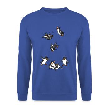 Penguins can not fly! - Unisex Sweatshirt - royal blue - Front - Alina (178cm) & Michal (187cm)