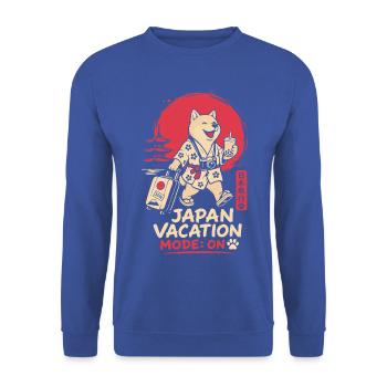 Japan Vacation Mode Dog Travel - Unisex Pullover - Royalblau - Vorne - Alina (178cm) & Michal (187cm)