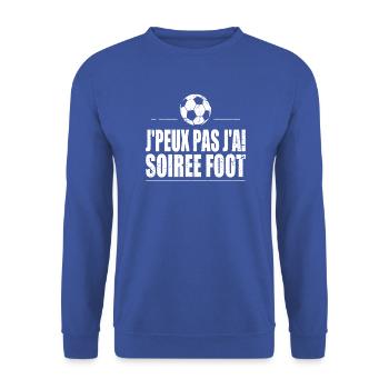 J'peux pas j'ai soirée foot - Sweat-shirt Unisexe - bleu royal - Devant - Alina (178cm) & Michal (187cm)