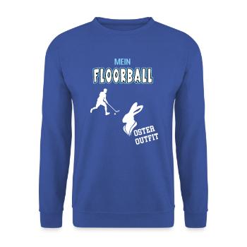 Floorball Oster Outfit Ostergeschenk Floorballer - Unisex Pullover - Royalblau - Vorne - Alina (178cm) & Michal (187cm)