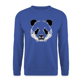 Panda head - Unisex Sweatshirt - royal blue - Front - Alina (178cm) & Michal (187cm)
