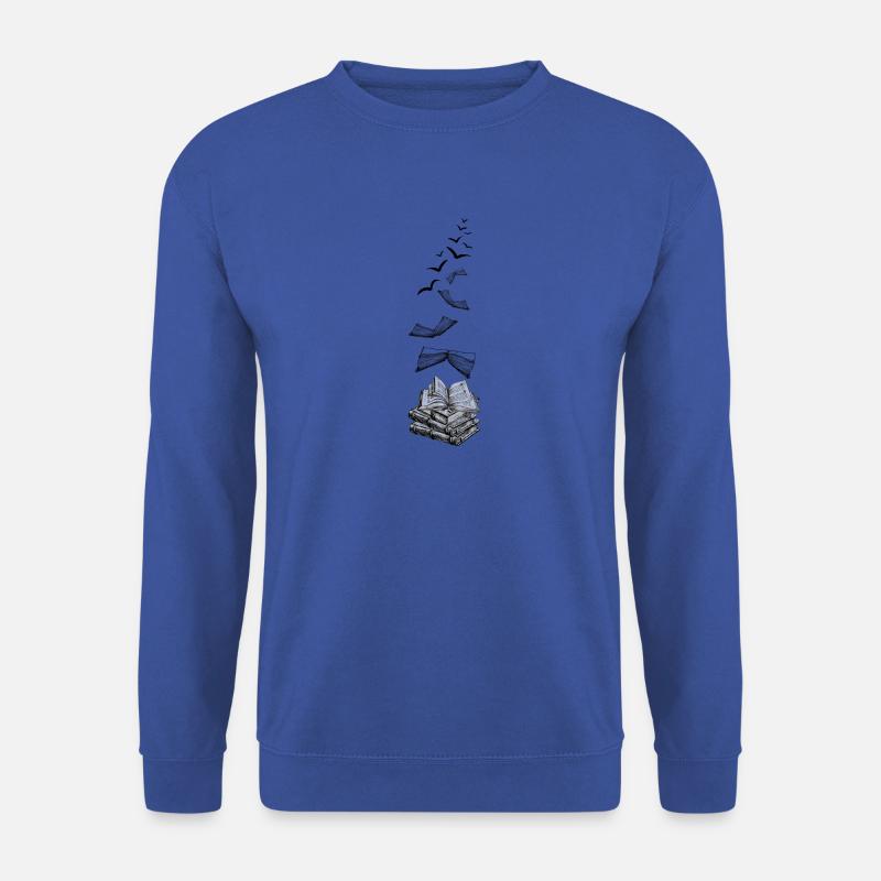 Buch zu Vogel T-Shirt Bücher lesen - Unisex Pullover - Royalblau