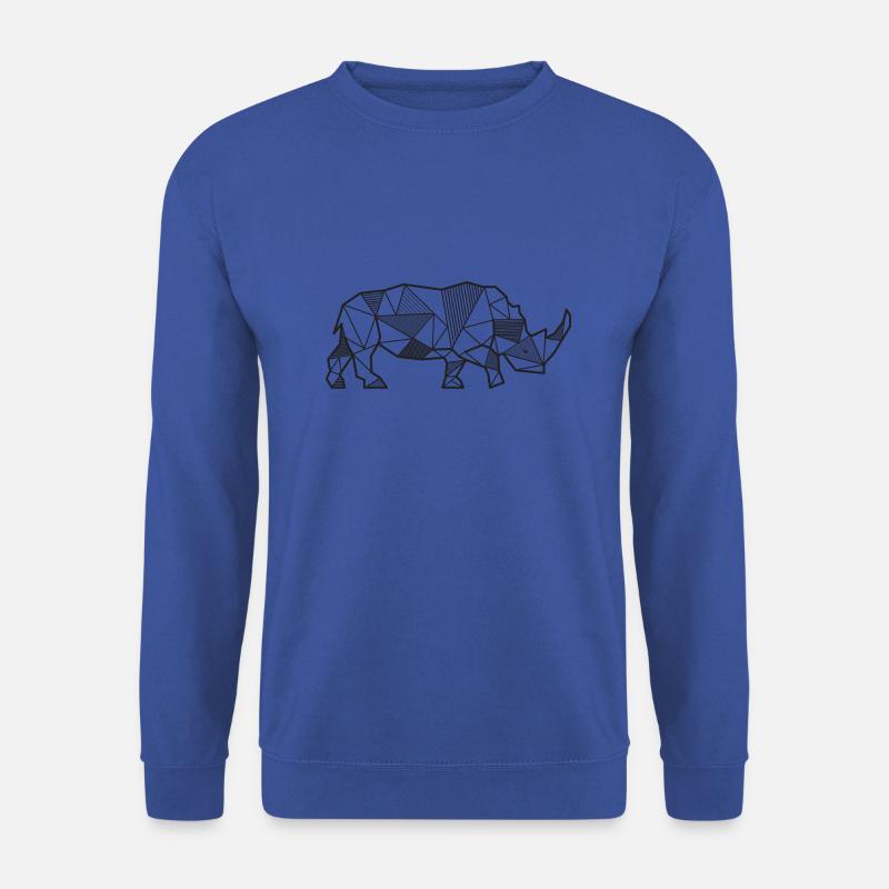Nashorn geometrisch Geschenk Tier Safari Afrika - Unisex Pullover - Royalblau