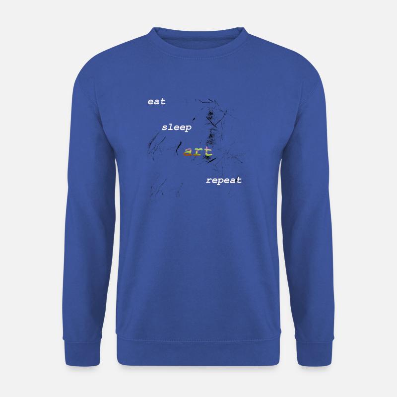 eat sleep art repeat tshirt - Unisex Pullover - Royalblau