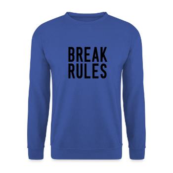 break rules black - Unisex Pullover - Royalblau - Vorne - Alina (178cm) & Michal (187cm)