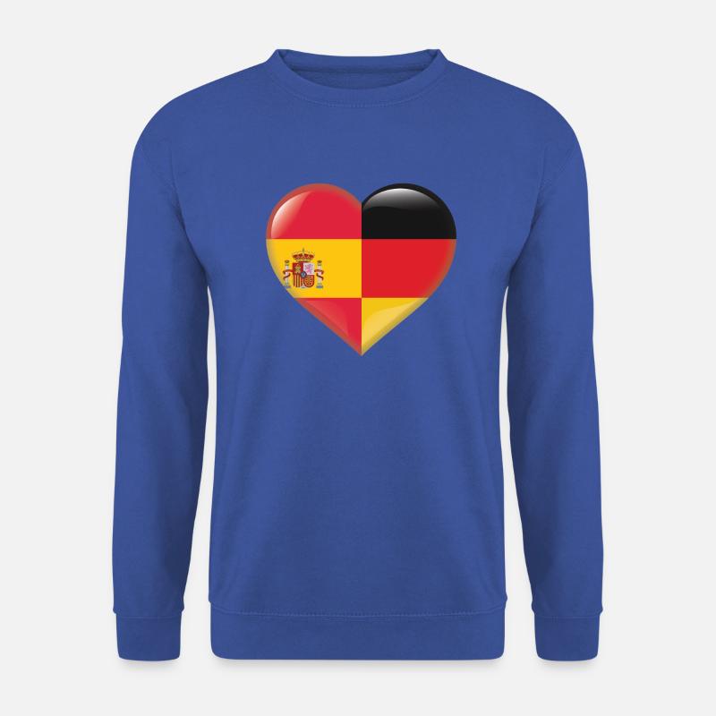 Herz Flagge Spanien Deutschland Deutsch Geschenk - Unisex Pullover - Royalblau
